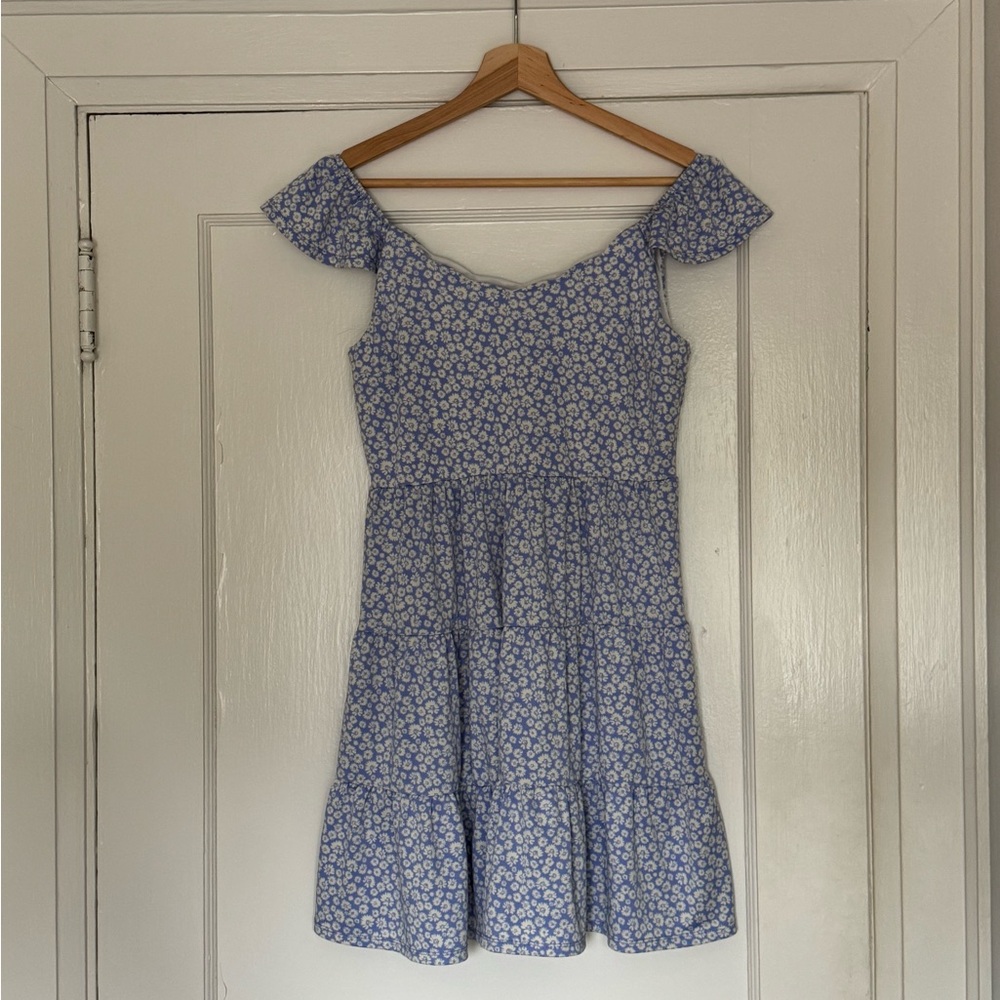 Monteau Floral Blue Mini Dress